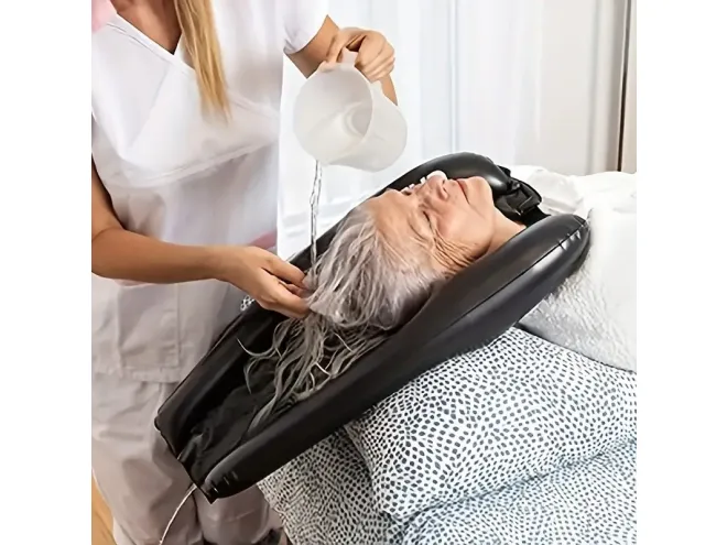 Recipiente para lavado de cabello portátil